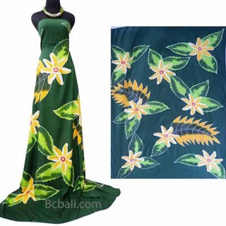 pareo rayon sarongs handpainting flower green and yellow color made in bali